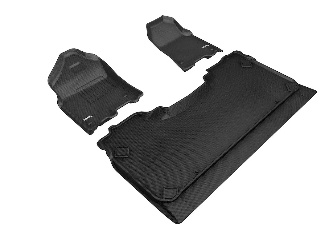 L1DG02801509 – 3D MATS/U-AC Floor Liner, Black Custom Fit Raised Edge Thermoplastic Rubber Of Carbon Fiber Texture 3 ...